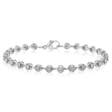 Load image into Gallery viewer, Diamond Modern Tennis Bracelet set in Sterling Silver