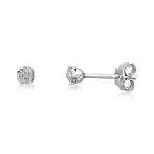 Load image into Gallery viewer, Sterling Silver Diamond Stud Earrings