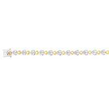 Load image into Gallery viewer, 1/2 Carat Diamond Fancy Heart 18.5cm Bracelet in Sterling Silver Gold Plated