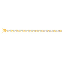 Load image into Gallery viewer, Gold Plated Silver 1/2 Carat Diamond Heart &amp; Infinity Bracelet 18cm Length