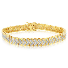 Load image into Gallery viewer, Gold Plated Silver 2 Carats Diamond Bracelet 19cm