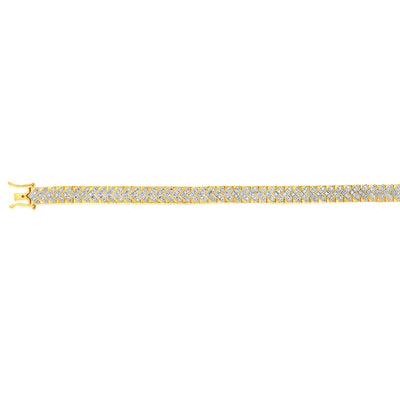 Gold Plated Silver 2 Carats Diamond Bracelet 19cm