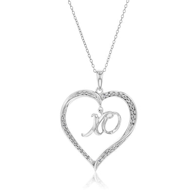 Sterling Silver 1/4 Carat Heart Shape 