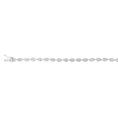 Sterling Silver 0.10 Carat Diamond 18cm Bracelet Set with 24 Diamonds