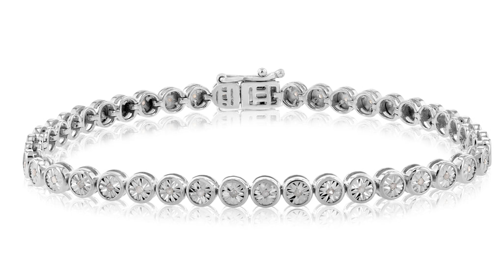 1/5 Carat Diamond Tennis Bracelet 18cm in Sterling Silver with 43 Diamonds