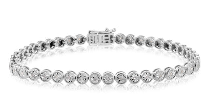 1/6 Carat Diamond Tennis Bracelet 18cm in Sterling Silver with 43 Diamonds