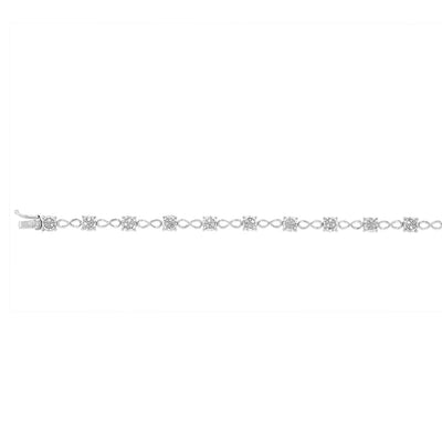 Sterling Silver 1/4 Carat Diamond 18cm Bracelet Set With 39 Diamonds
