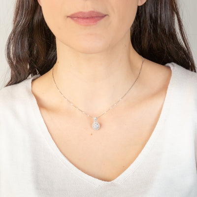 0.10 Carat Diamond Pendant in Sterling Silver on 45cm Box Chain