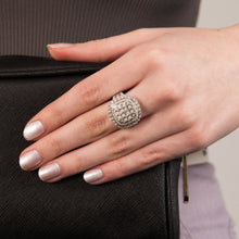 Load image into Gallery viewer, Sterling Silver 1 Carat Diamond Ring With 112 Brilliant &amp; 22 Baguette Cut Diamonds