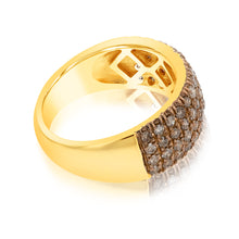 Load image into Gallery viewer, 1 Carat Diamond Ring with 58 Brilliant Cut Diamond in Silver Gold Plated