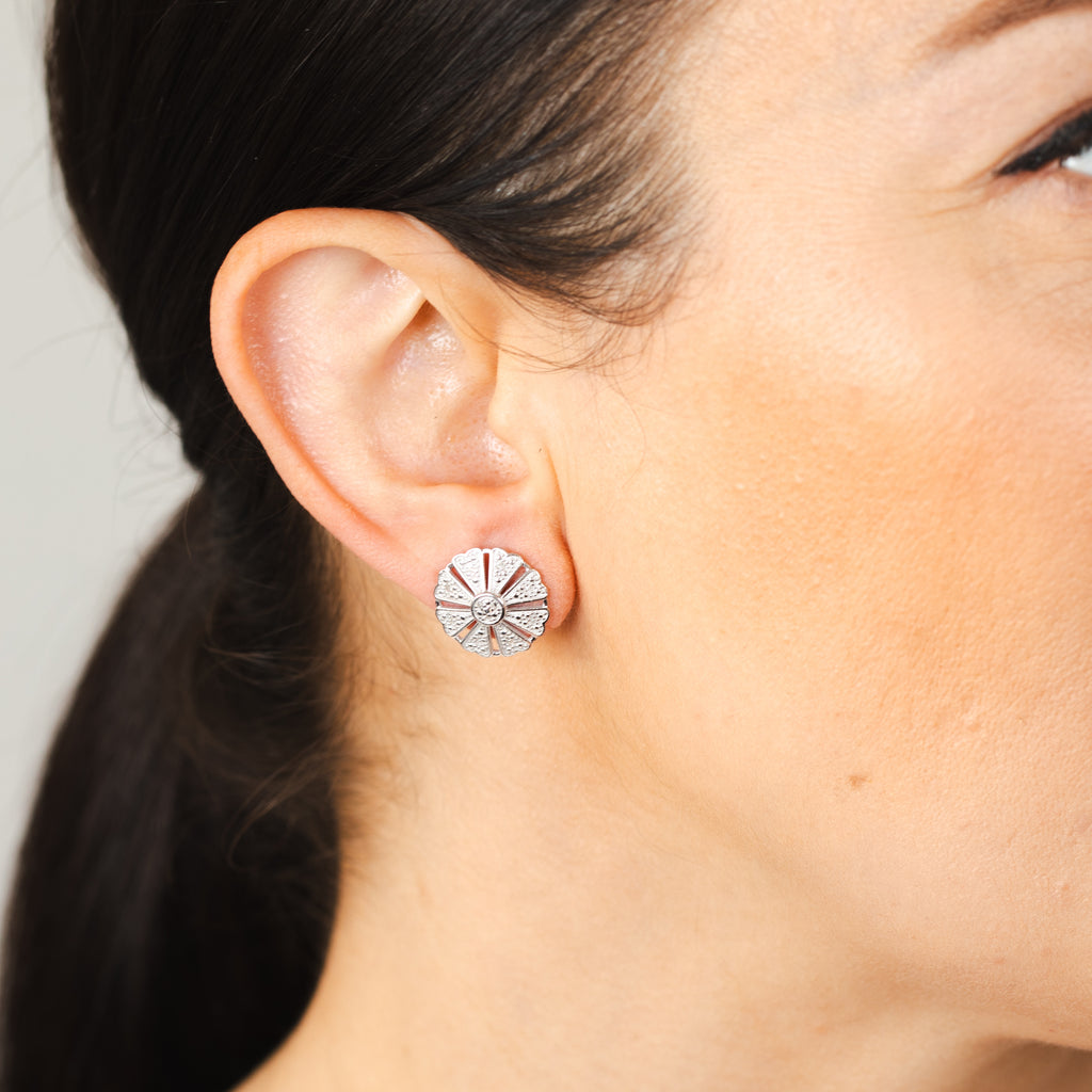 10Point Diamond Stud Earrings in Sterling Silver