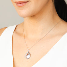 Load image into Gallery viewer, 1/10 Carat Diamond Circle Pendant in Sterling Silver
