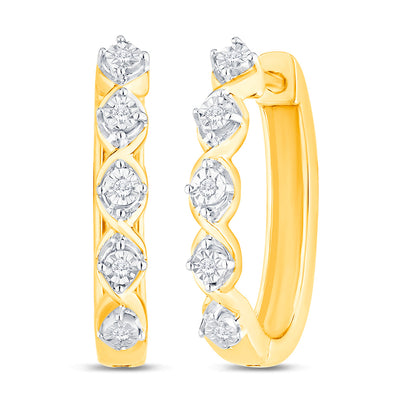 Diamond Hoop Earrings in Sterling Silver