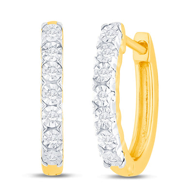 Diamond Hoop Earrings in Sterling Silver