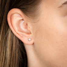 Load image into Gallery viewer, 1/4 Carat Diamond Solitaire Earrings in Sterling Silver