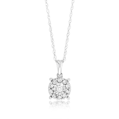 1 Carat Diamond Solitaire Earring & Pendant Set in Sterling Silver