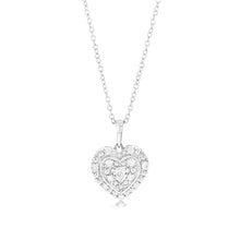 Load image into Gallery viewer, 1/6 Carat Diamond Heart Pendant in Sterling Silver