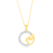 Load image into Gallery viewer, 1/10 Carat Diamond Mother &amp; Child Two Toned Silver Pendant