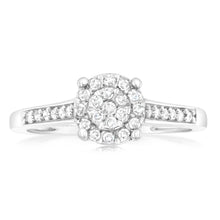 Load image into Gallery viewer, Sterling Silver 1/6 Carat Diamond Engagement Ring