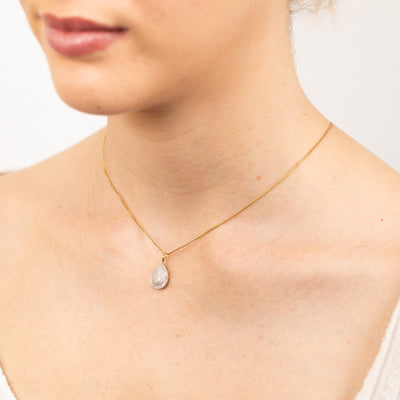 Gold Plated Sterling Silver Double Heart 0.05Ct Diamond Pendant