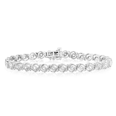 0.45 Carat Diamond 18cm Bracelet set in Sterling Silver