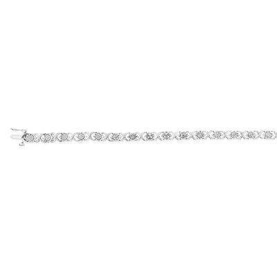 Sterling Silver 1/5 Carat Diamond 20.5cm Bracelet
