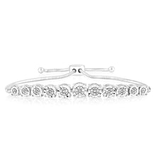 Load image into Gallery viewer, Sterling Silver 1/10 Carat Diamond Slider Bracelet