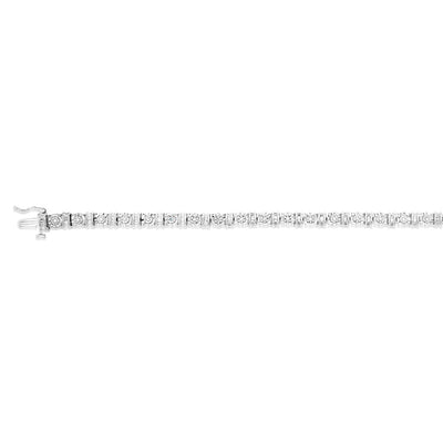 Sterling Silver 1/5 Carat 17.5cm Diamond Bracelet With 59 Round and Taper Cut Diamonds