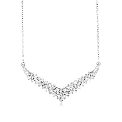 Sterling Silver  0.45 Carat Diamond Necklace