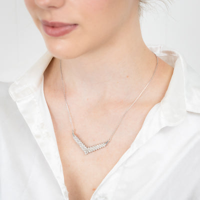 Sterling Silver  0.45 Carat Diamond Necklace