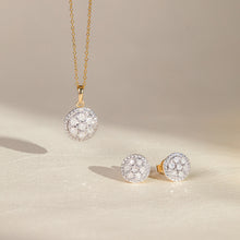 Load image into Gallery viewer, Gold Plated Sterling Silver 0.45 Carat Earring &amp; Pendant Set on 45cm Chain