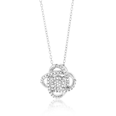Sterling Silver 1/5 Carat Diamond Pendant on 45cm Chain