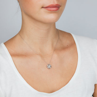 Sterling Silver 1/5 Carat Diamond Pendant on 45cm Chain