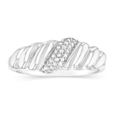 Sterling Silver 1/6 Carat Diamond Ring