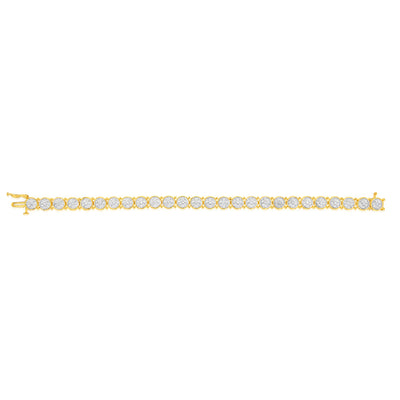 Gold plated Sterling Silver 1/4 Carat Natural Diamond 18cm Bracelet