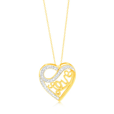 Gold Plated Sterling Silver 1/4 Carat Diamond 