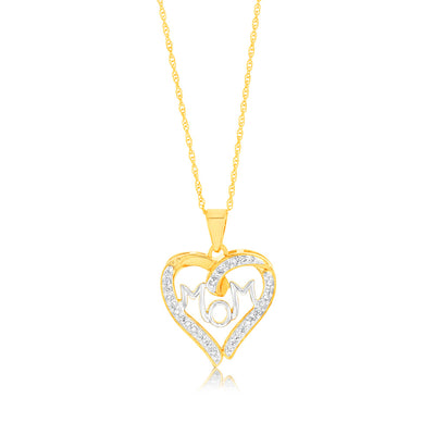 Gold Plated Sterling Silver 1/4 Carat Diamond 