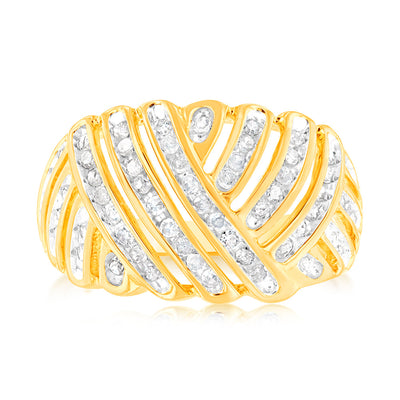 Gold plated Sterling Silver 1/2 Carat Diamond Ring