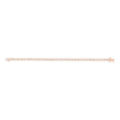 0.95 Carat Diamond Bracelet in Rose Gold Plated Silver