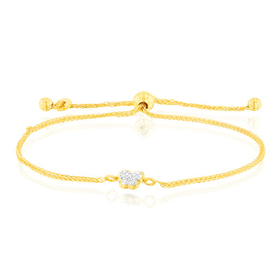 12 Diamonds Fancy Bracelet in Gold Plated Silver