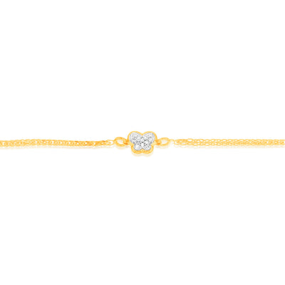12 Diamonds Fancy Bracelet in Gold Plated Silver