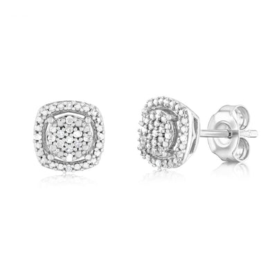 30 Diamonds Stud Earrings in Sterling Silver