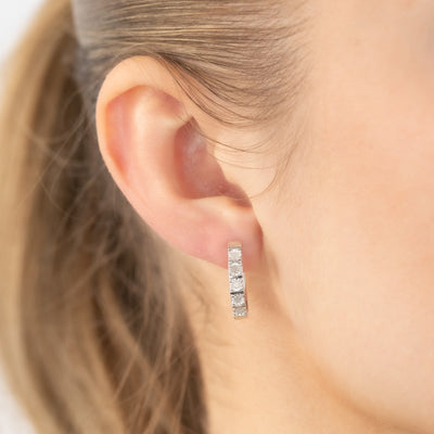 1/5 Carat Diamond Hoop Earrings in Sterling Silver