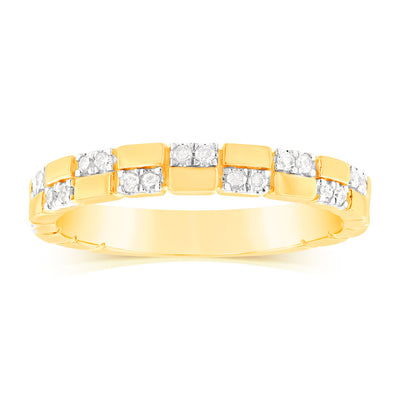 1/5 Carat Diamond Dress Ring in Gold Plated Sterling Silver