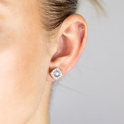 1 Carat Diamond Earrings and Pendant Set on 45cm Chain in Sterling Silver