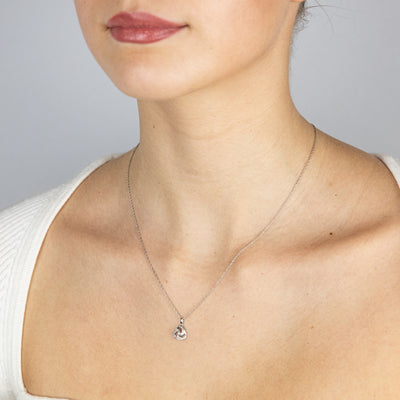 1/10 Carat Diamond Swirl Pendant & Earring Set on 45cm Chain in Sterling Silver