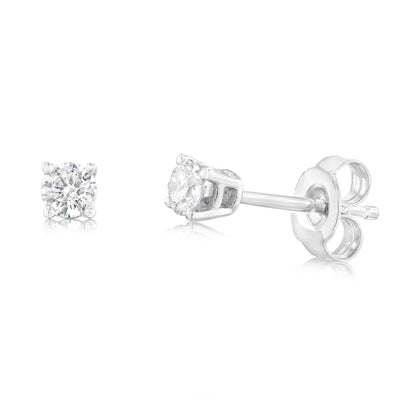 0.45 Carat Diamond Stud Earrings in Gold Plated Sterling Silver