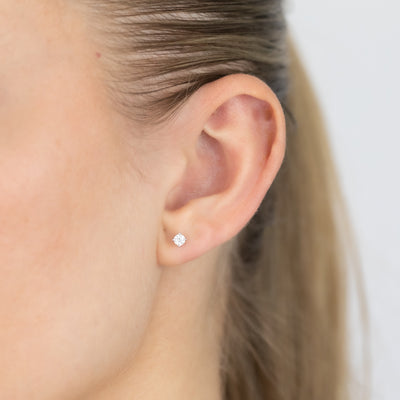 0.45 Carat Diamond Stud Earrings in Gold Plated Sterling Silver