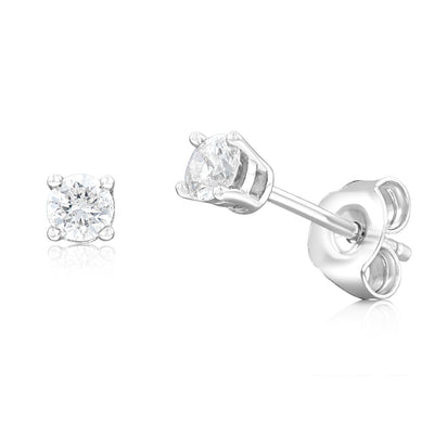 1/5 Carat Diamond Stud Earrings in Sterling Silver