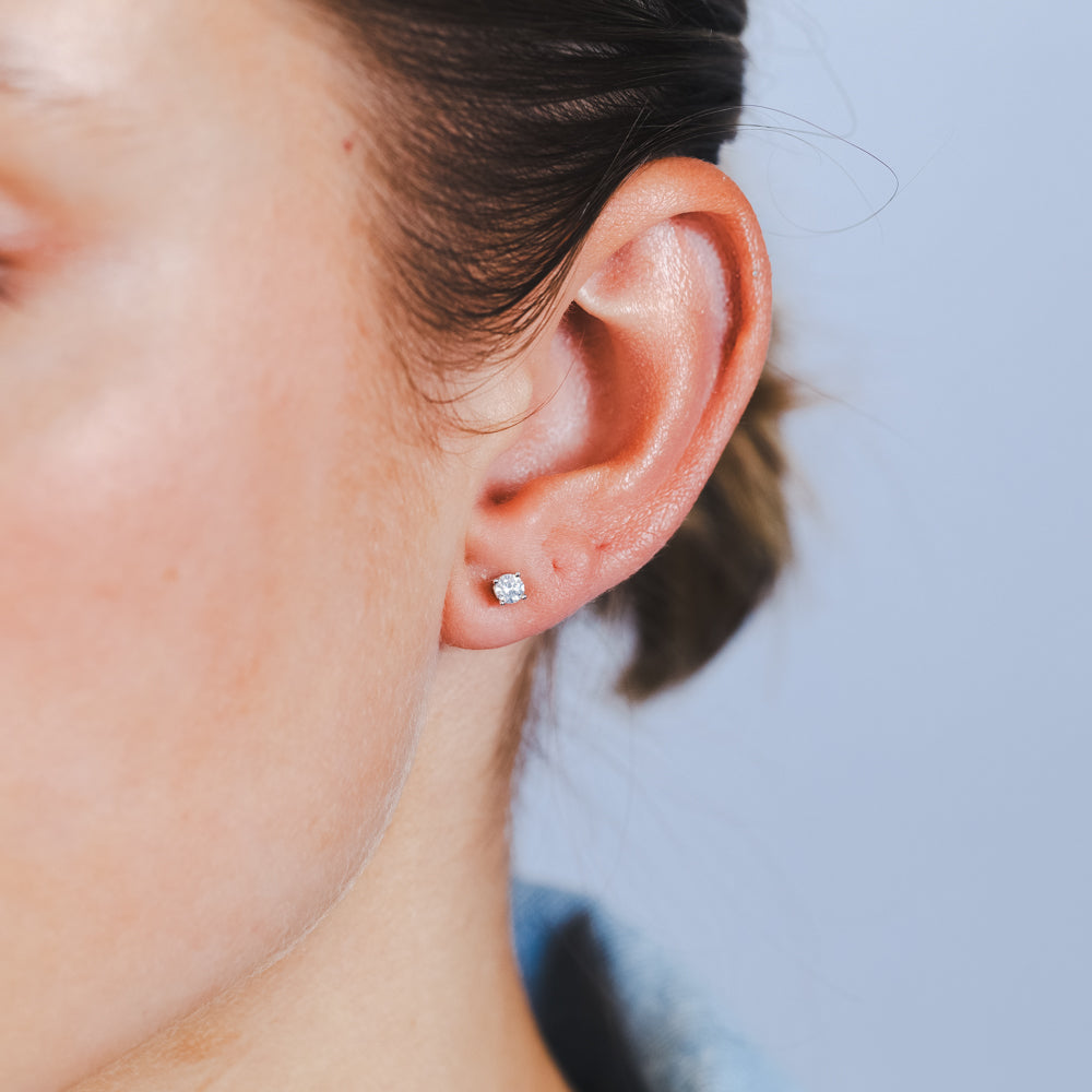 1/5 Carat Diamond Stud Earrings in Sterling Silver
